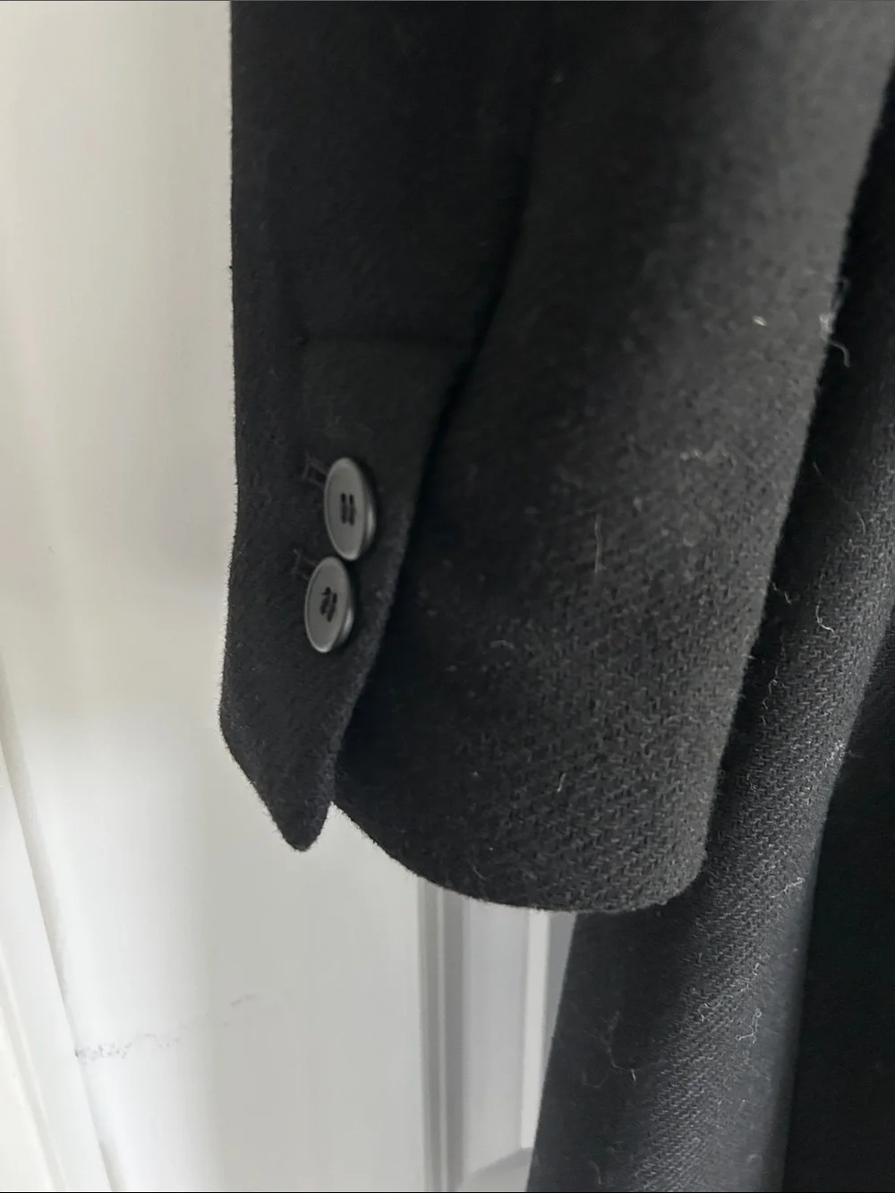 Zara Black Wool-Blend Pea Coat